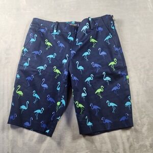 Ralph Lauren Polo Golf Women's Shorts All Over Flamingo Print Blue Size 6